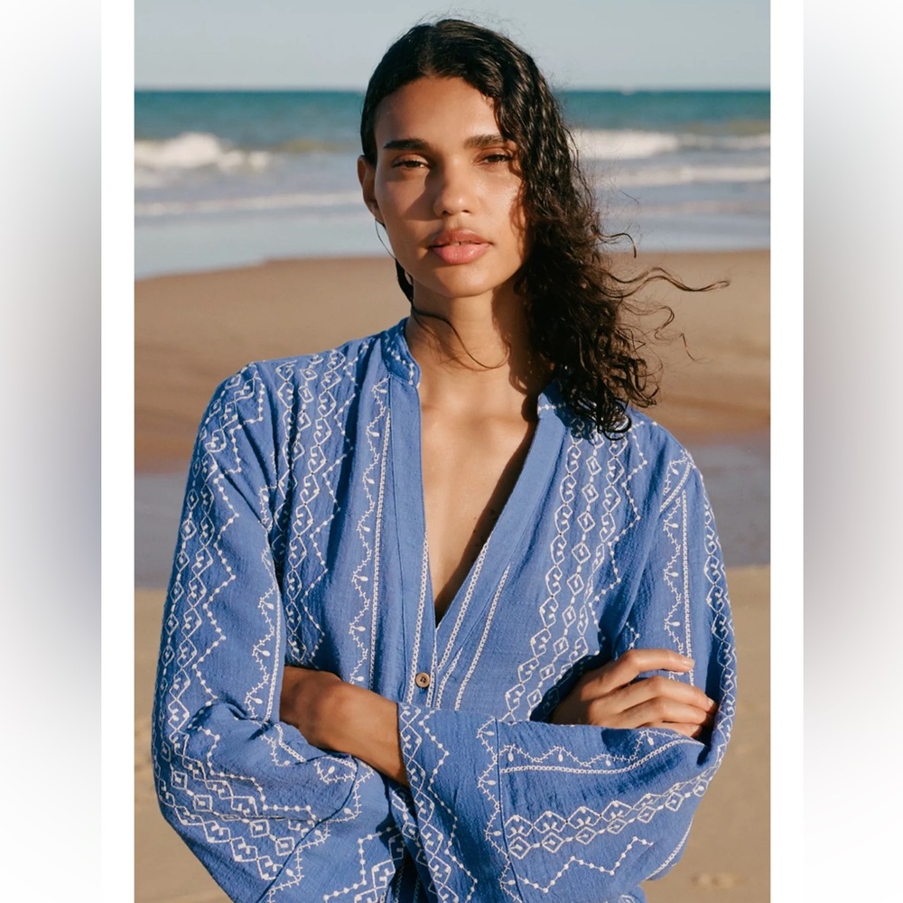 Zara embroidered shirt
